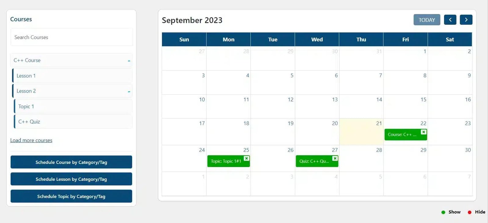 wpinnovators product access scheduler for learndash drag and drop calendar interface image wpinnovators product access scheduler for learndash drag and drop calendar interface image