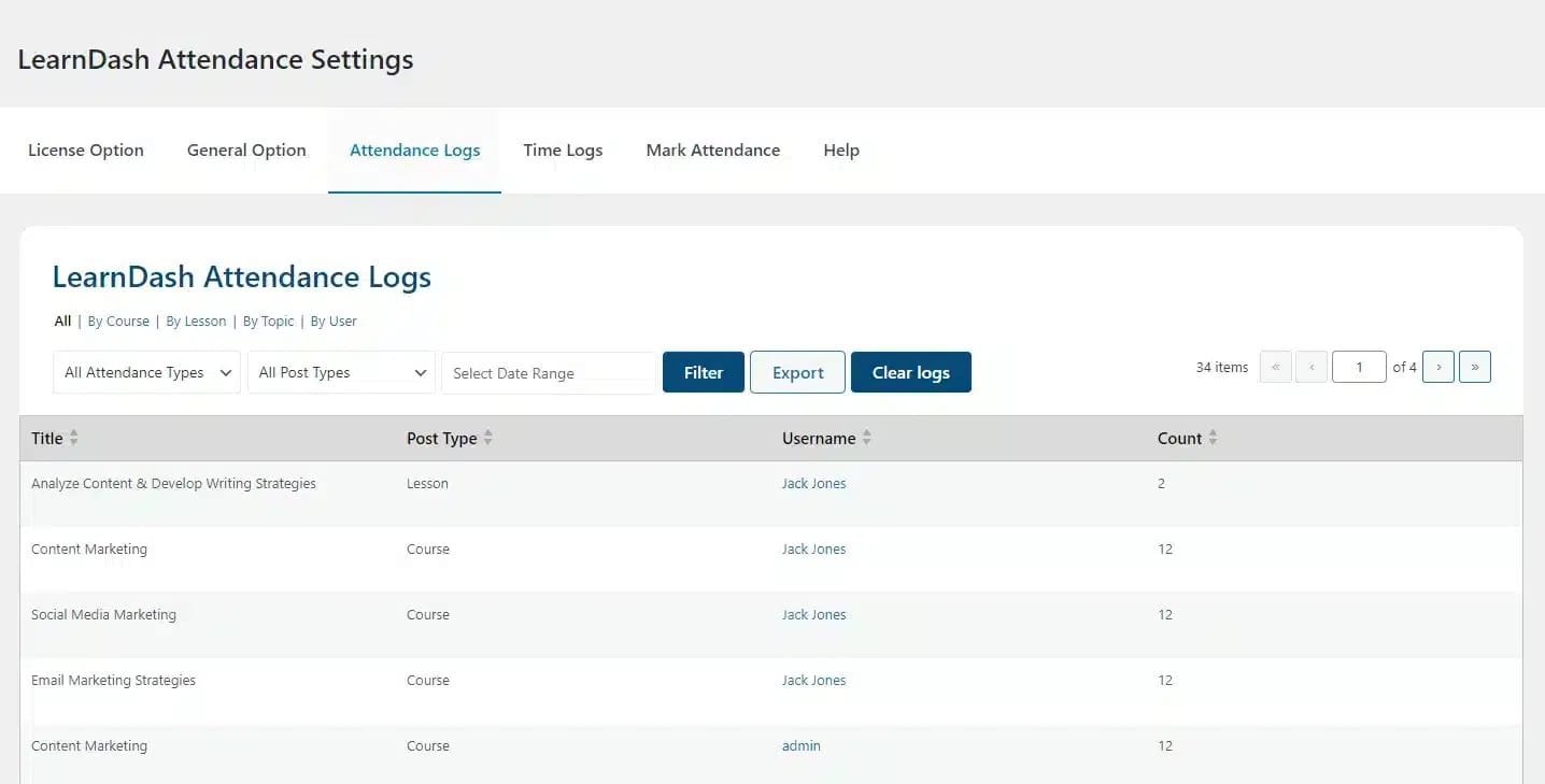 wpinnovators product attendance management for learndash attendance logs image wpinnovators product attendance management for learndash attendance logs image