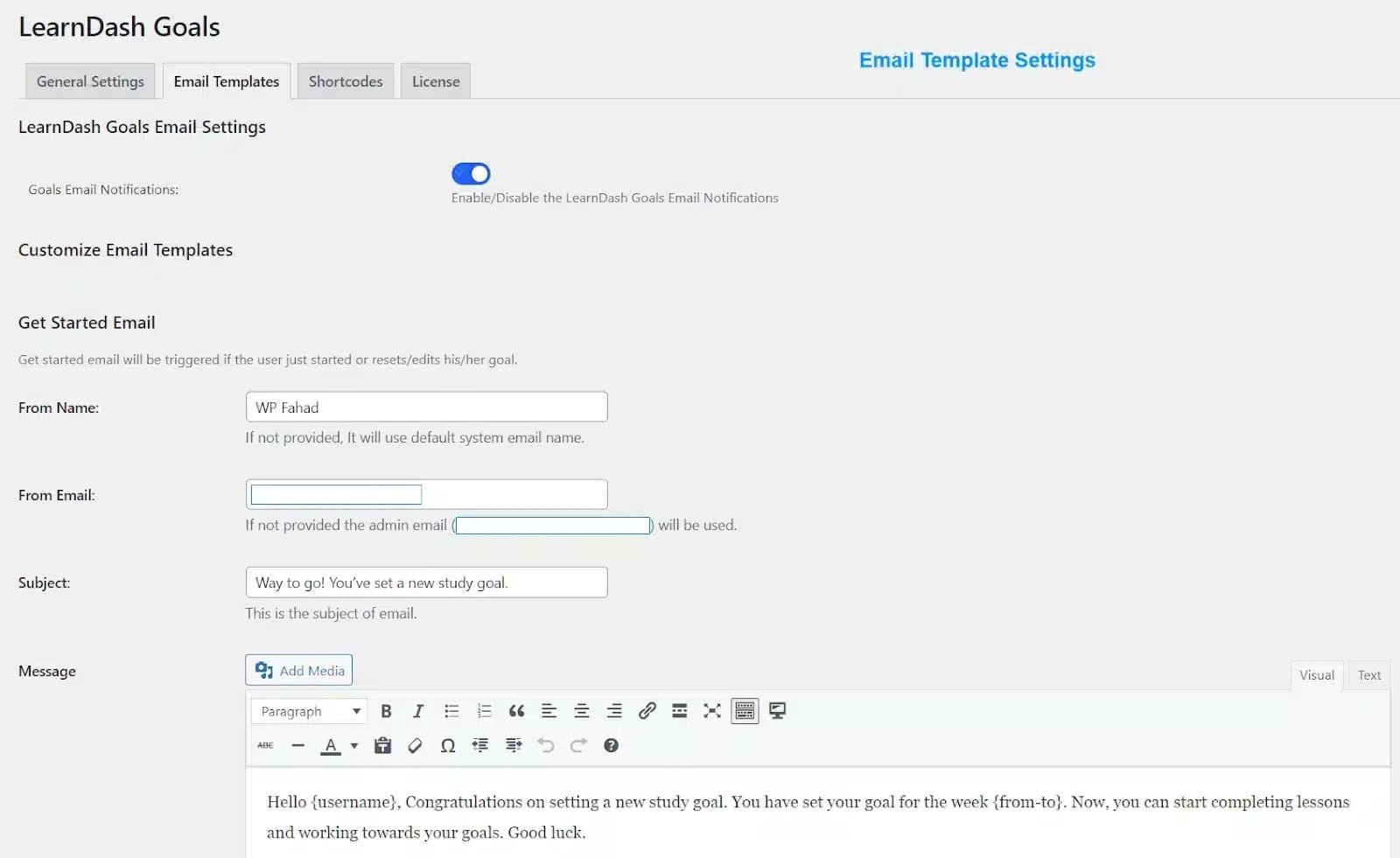 wpinnovators product learning goals for learndash email settings image wpinnovators product learning goals for learndash email settings image