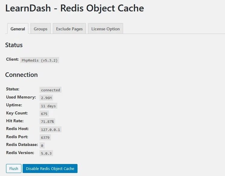 wpinnovators product redis object cache for learndash general settings image wpinnovators product redis object cache for learndash general settings image