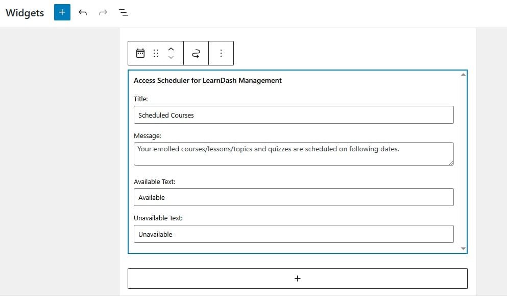 wpinnovators product access scheduler for learndash widget backend image wpinnovators product access scheduler for learndash widget backend image