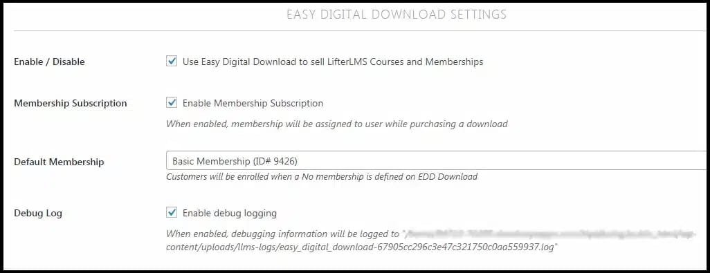 wpinnovators product edd integration for lifterlms settings backend image