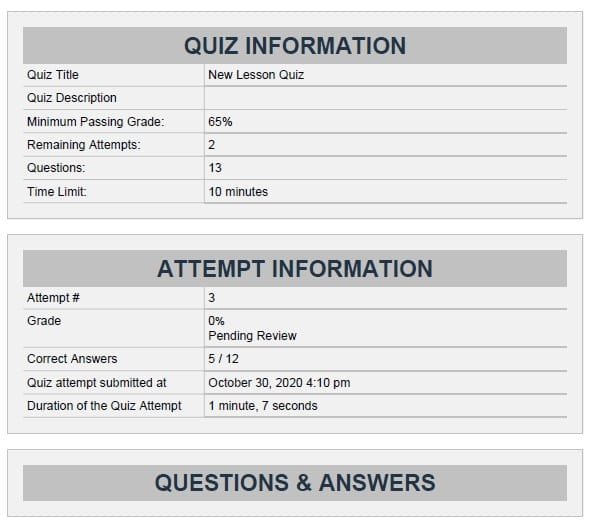 wpinnovators product save quiz as pdf for lifterlms pdf on the frontend image