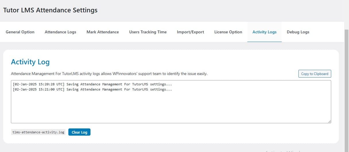 wpinnovators product attendance management for tutorlms activity logs image wpinnovators product attendance management for tutorlms activity logs image