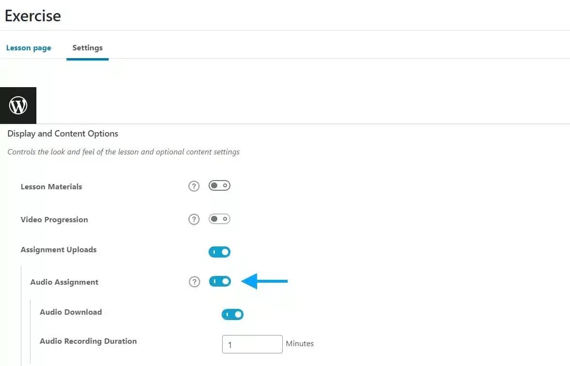 wpinnovators product audio assignment for learndash audio assignment backend image