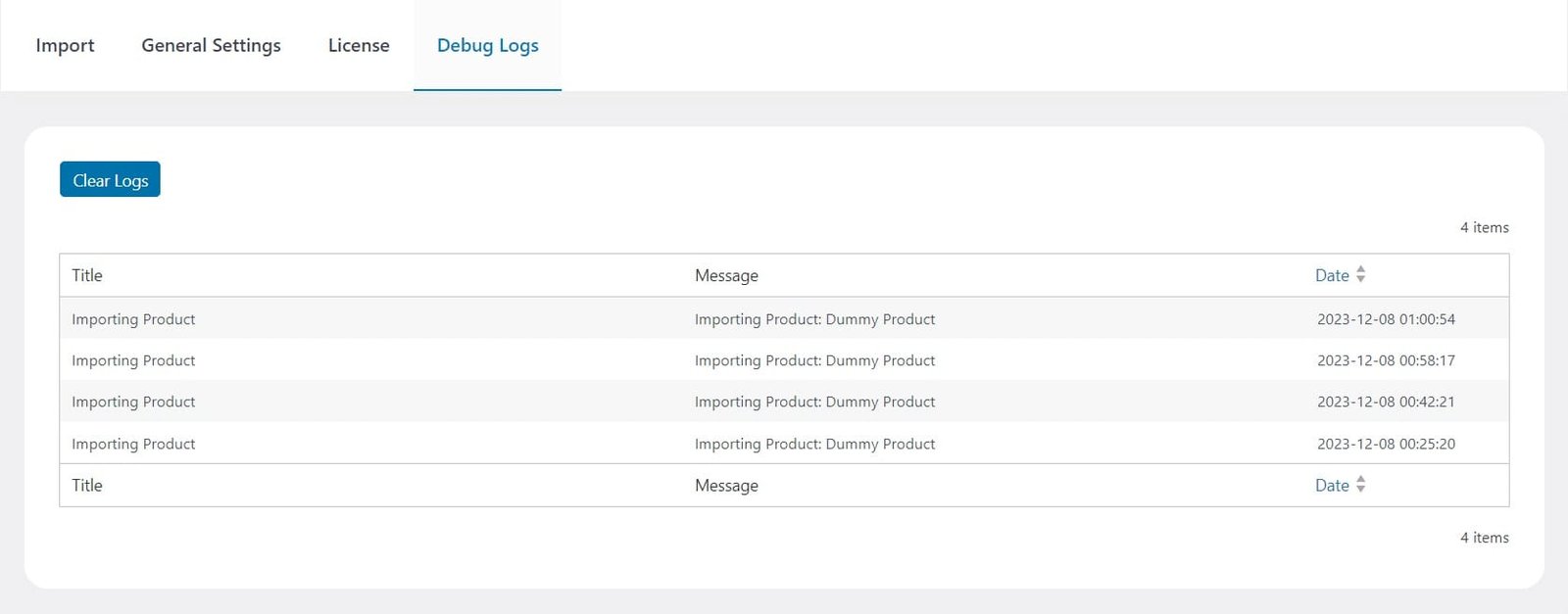 wpinnovators product products bulk import export for woocommerce debug logs image wpinnovators product products bulk import export for woocommerce debug logs image