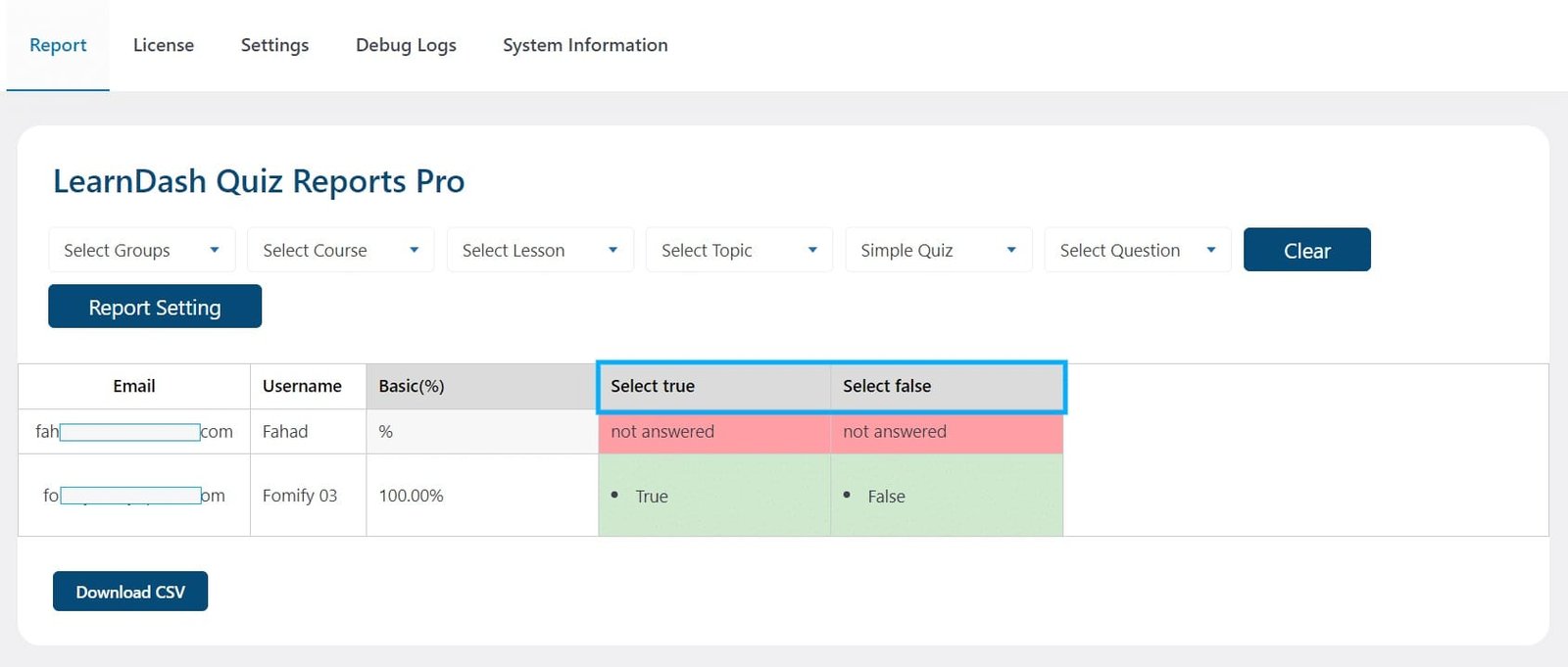 wpinnovators product quiz reports for learndash question titles image