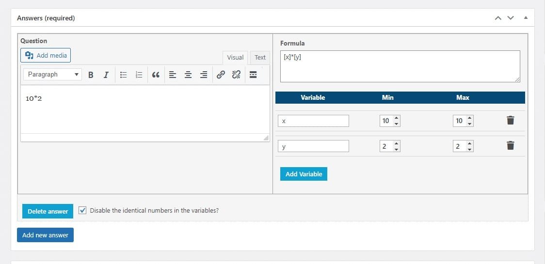 wpinnovators product advanced quizzes for learndash calculation formula multiplication settings image wpinnovators product advanced quizzes for learndash calculation formula multiplication settings image
