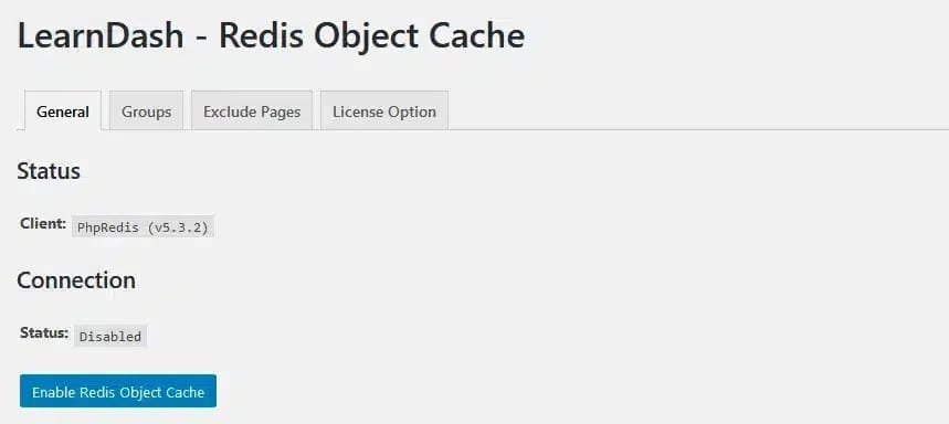 wpinnovators product redis object cache for learndash general settings enable redis object cache image wpinnovators product redis object cache for learndash general settings enable redis object cache image