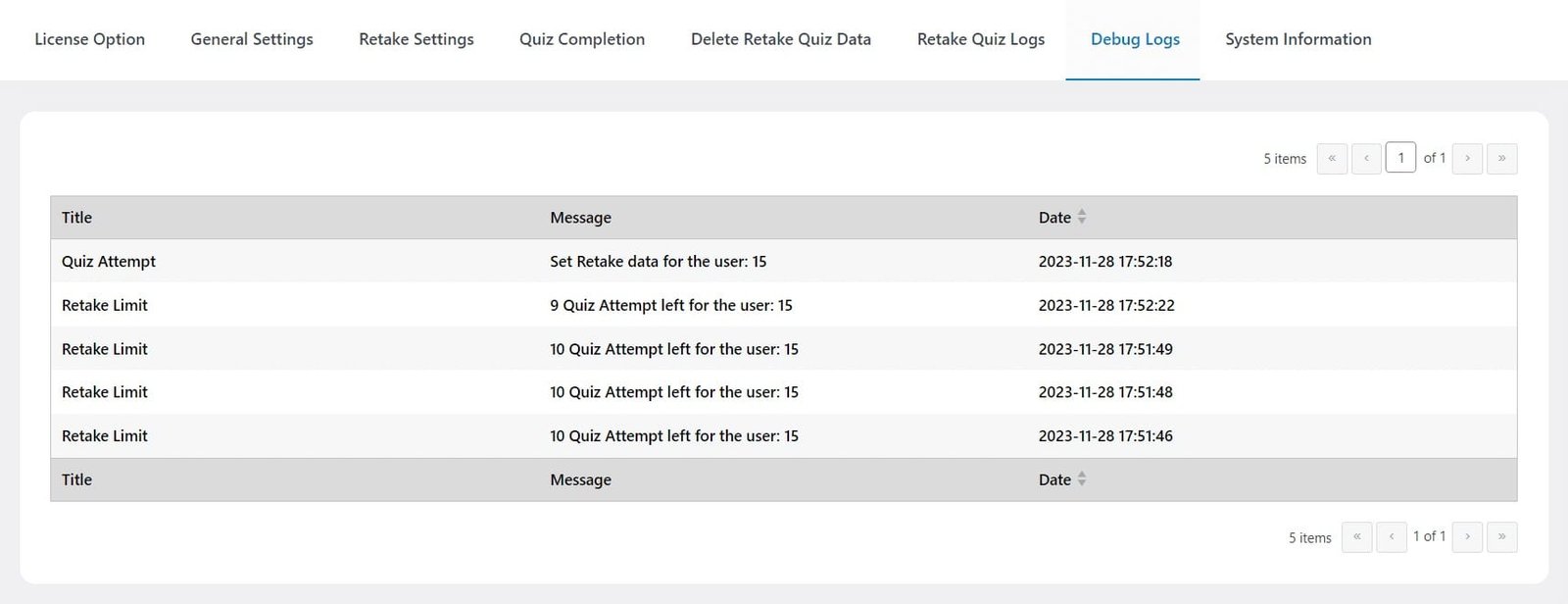 wpinnovators product retake quiz for learndash debug logs image wpinnovators product retake quiz for learndash debug logs image