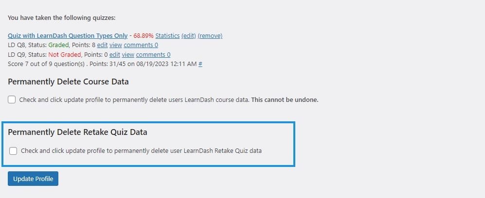 wpinnovators product retake quiz for learndash permanently delete retake quiz data from user profile image wpinnovators product retake quiz for learndash permanently delete retake quiz data from user profile image