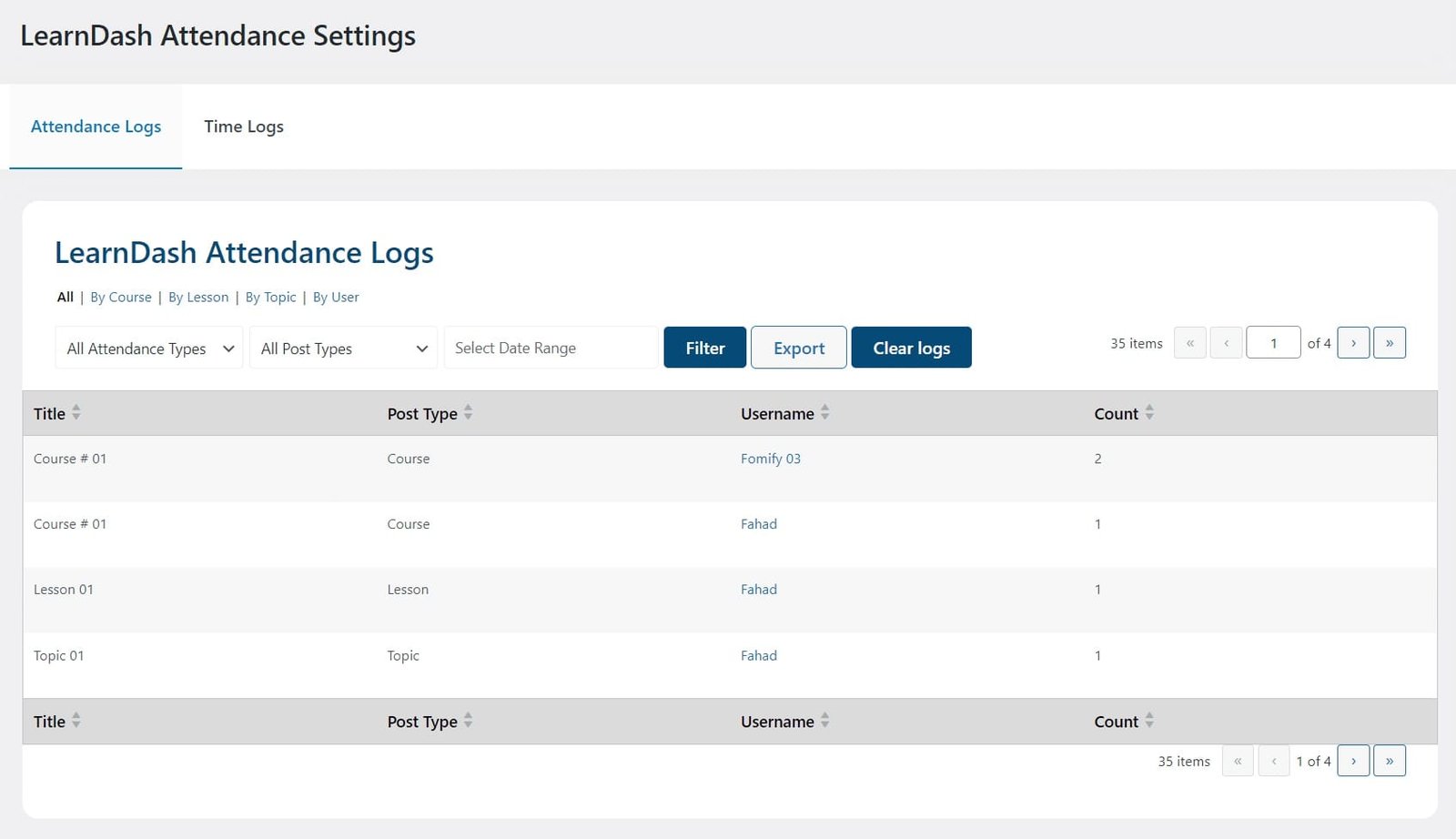 wpinnovators product attendance management for learndash attendance logs group leader dashboard image wpinnovators product attendance management for learndash attendance logs group leader dashboard image