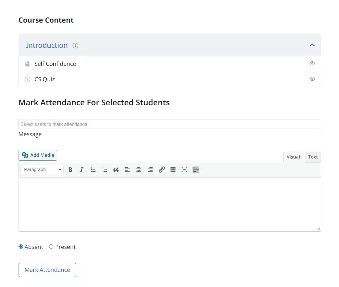 wpinnovators product attendance management for tutorlms mark attendance on frontend image wpinnovators product attendance management for tutorlms mark attendance on frontend image