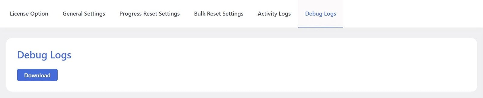 wpinnovators product progress reset for lifterlms debug logs image