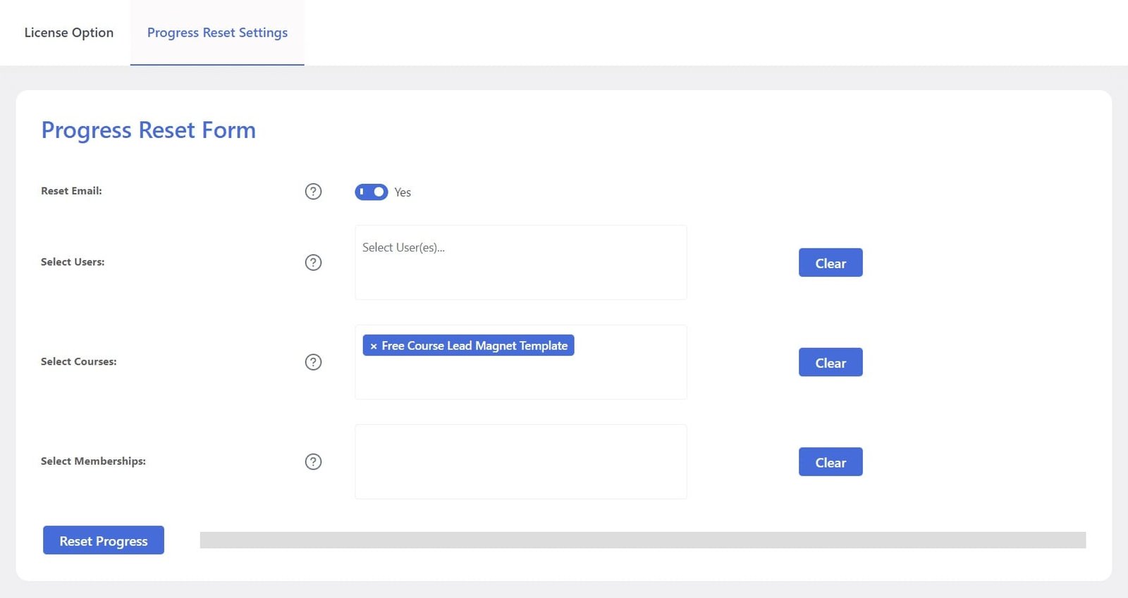 wpinnovators product progress reset for lifterlms select courses image