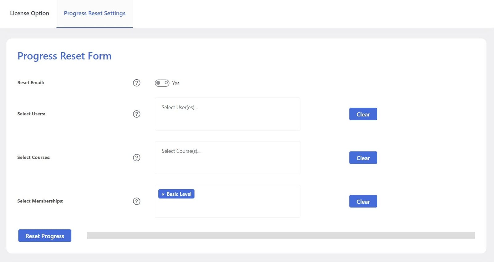 wpinnovators product progress reset for lifterlms select memberships image