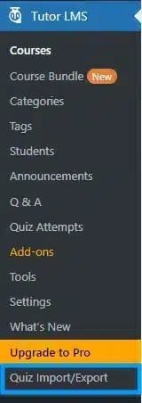 wpinnovators product quiz import export for tutorlms main menu image wpinnovators product quiz import export for tutorlms main menu image