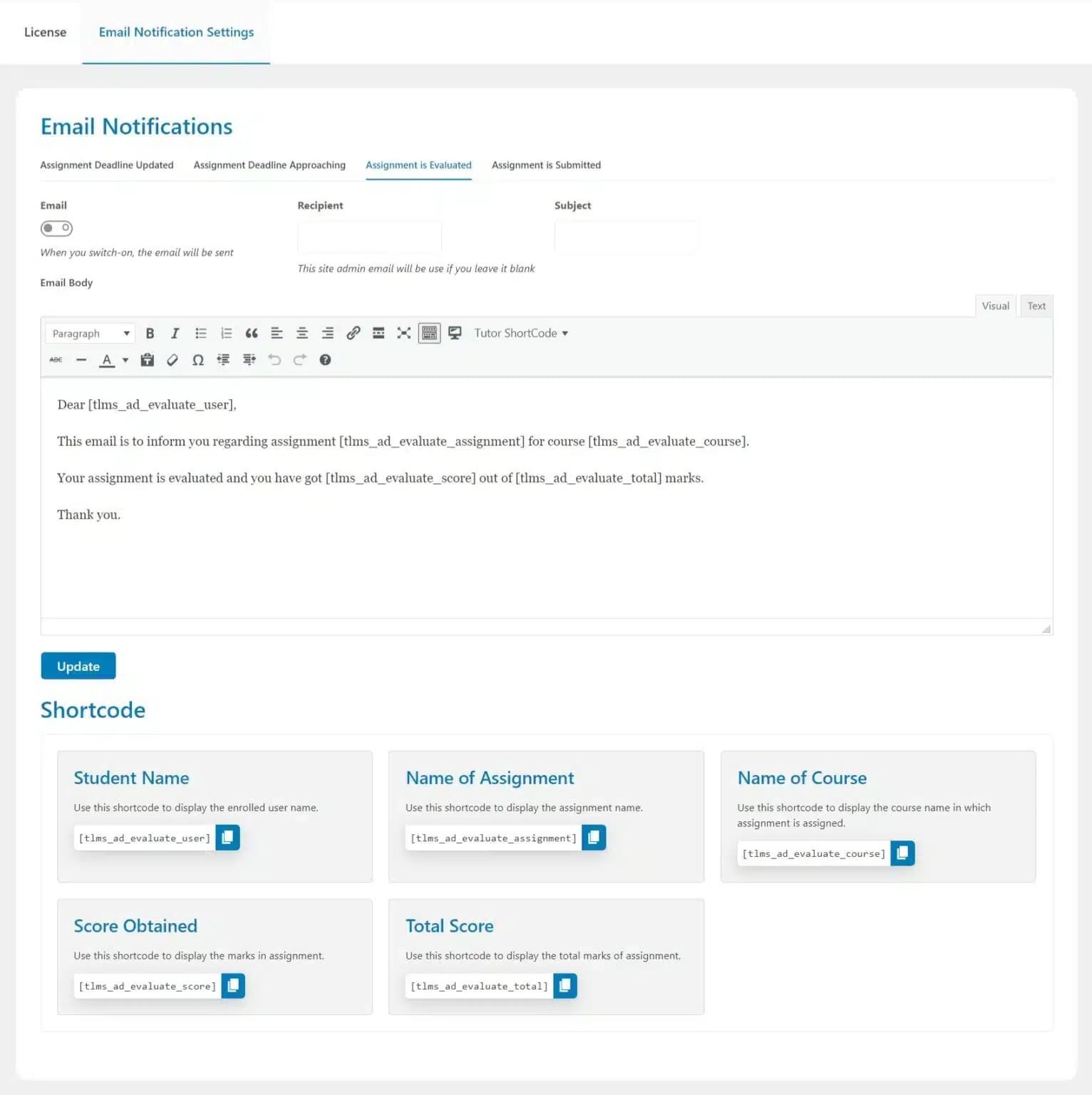 wpinnovators product assignment deadline for tutorlms email notification settings assignment is evaluated image wpinnovators product assignment deadline for tutorlms email notification settings assignment is evaluated image