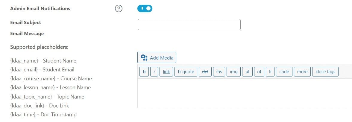 wpinnovators product audio assignment for learndash admin email notifications settings image wpinnovators product audio assignment for learndash admin email notifications settings image