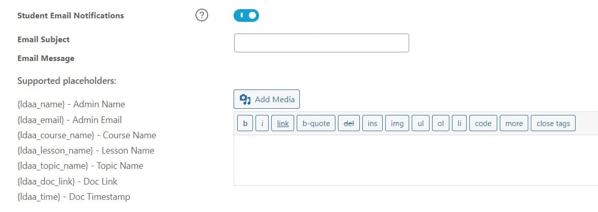 wpinnovators product audio assignment for learndash student email notifications settings image wpinnovators product audio assignment for learndash student email notifications settings image