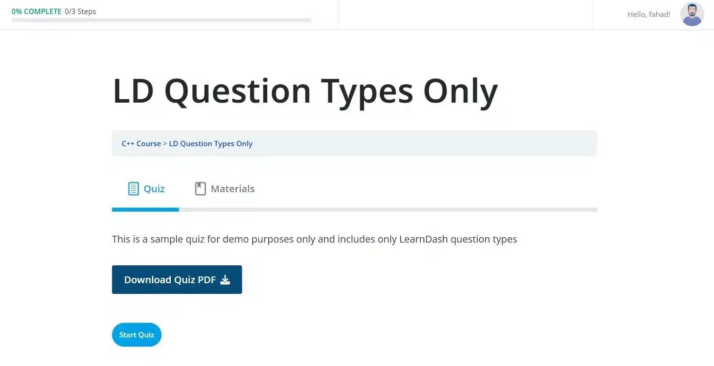 wpinnovators product course pdf generator for learndash download quiz pdf button image