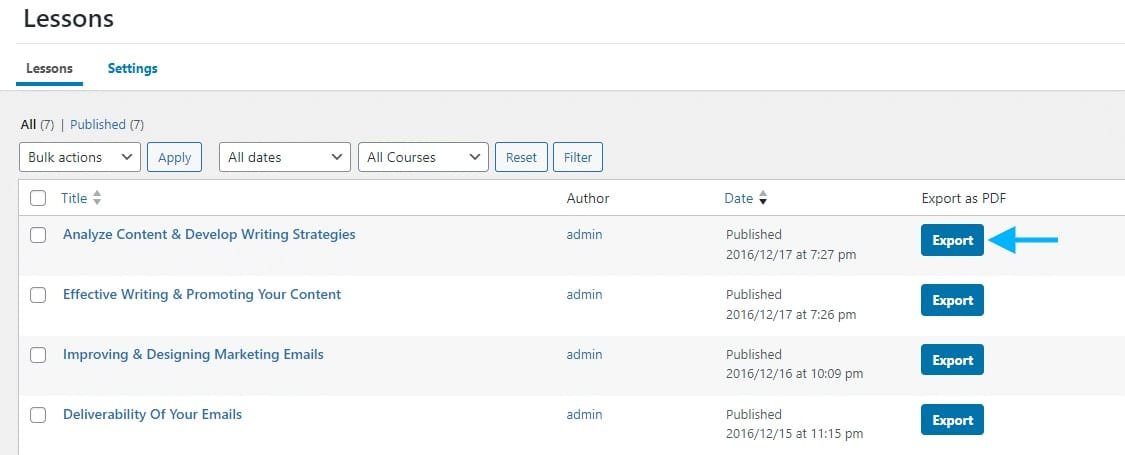 wpinnovators product course pdf generator for learndash lessons enable to include topics export as pdf image