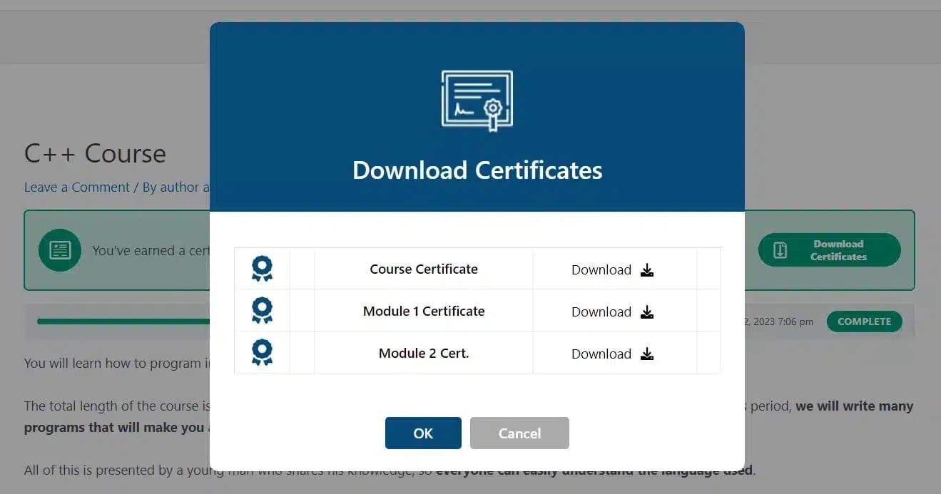 wpinnovators product multi choice certificates for learndash course download certificates frontend image wpinnovators product multi choice certificates for learndash course download certificates frontend image