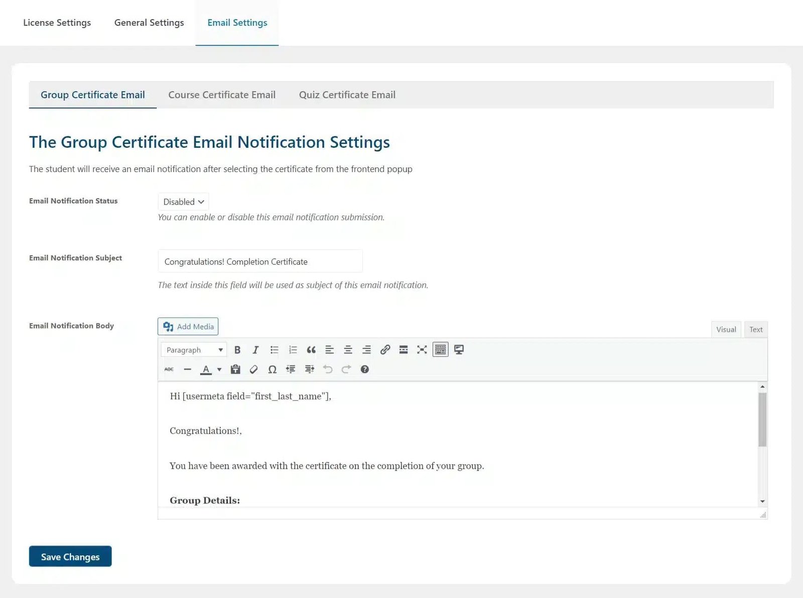wpinnovators product multi choice certificates for learndash email settings group certificate email image wpinnovators product multi choice certificates for learndash email settings group certificate email image