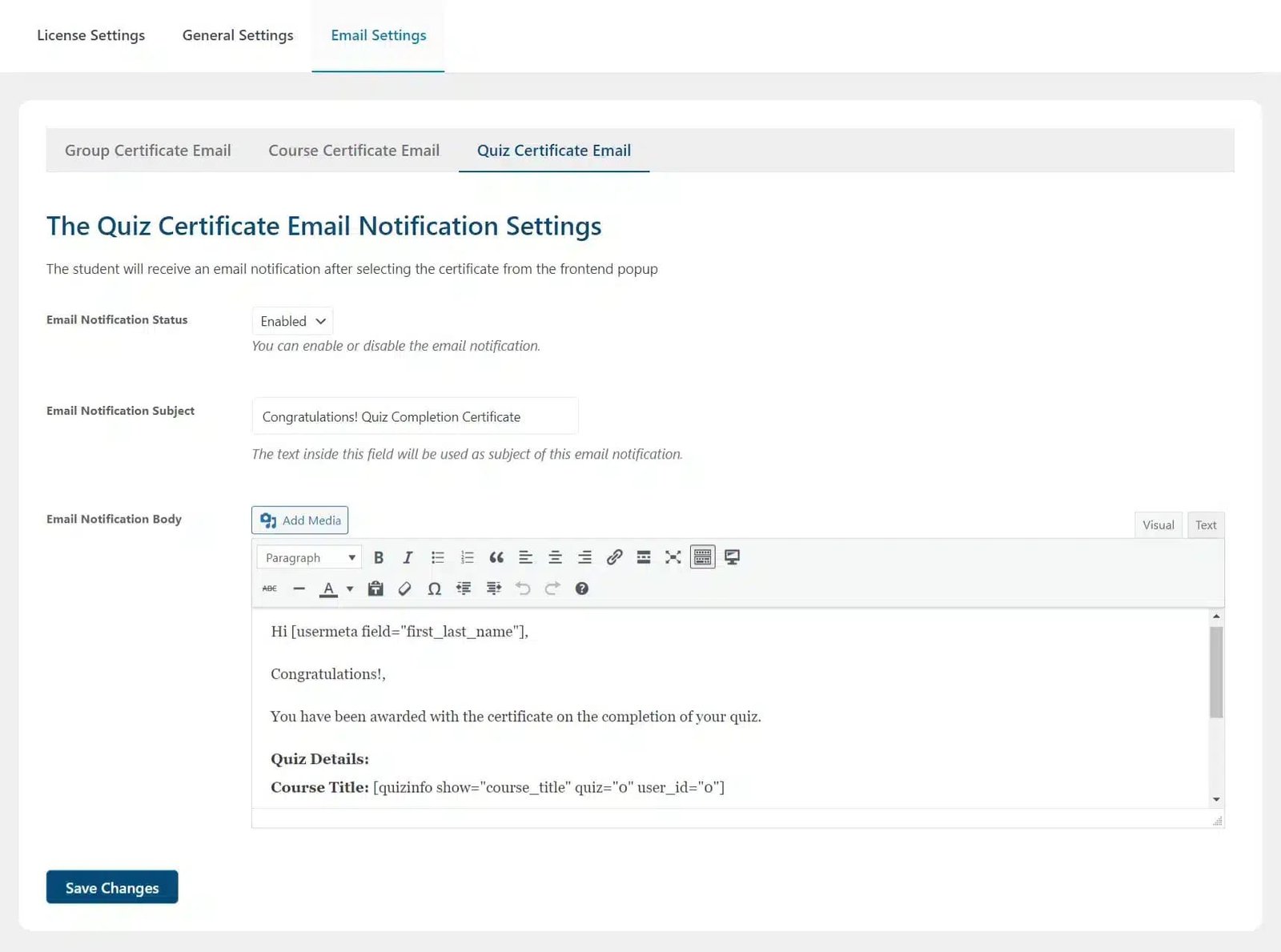 wpinnovators product multi choice certificates for learndash email settings quiz certificate email image wpinnovators product multi choice certificates for learndash email settings quiz certificate email image