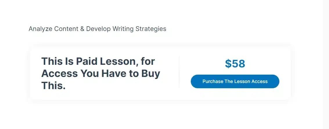 wpinnovators product premium content for learndash paid lesson on frontend image