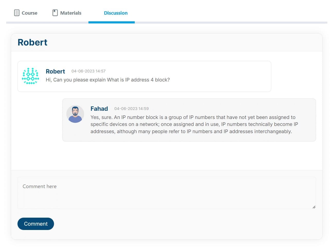 wpinnovators product student chat for learndash discussion student side image wpinnovators product student chat for learndash discussion student side image
