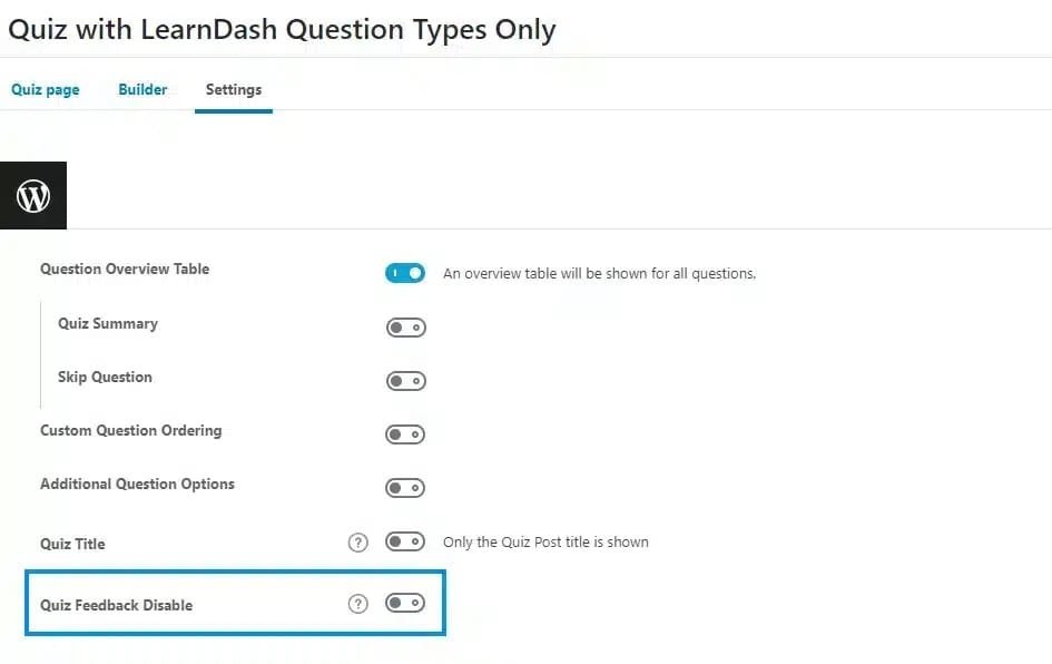 wpinnovators product student feedback for learndash quiz feedback disable settings image wpinnovators product student feedback for learndash quiz feedback disable settings image