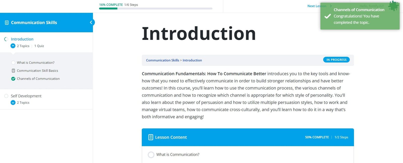 wpinnovators product student notifications for learndash complete topic notification frontend image
