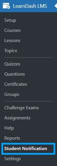 wpinnovators product student notifications for learndash main menu image
