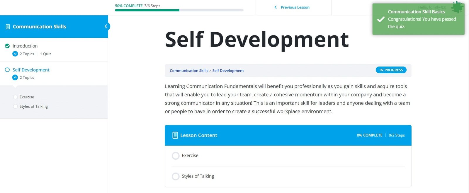 wpinnovators product student notifications for learndash quiz notification pass frontend image