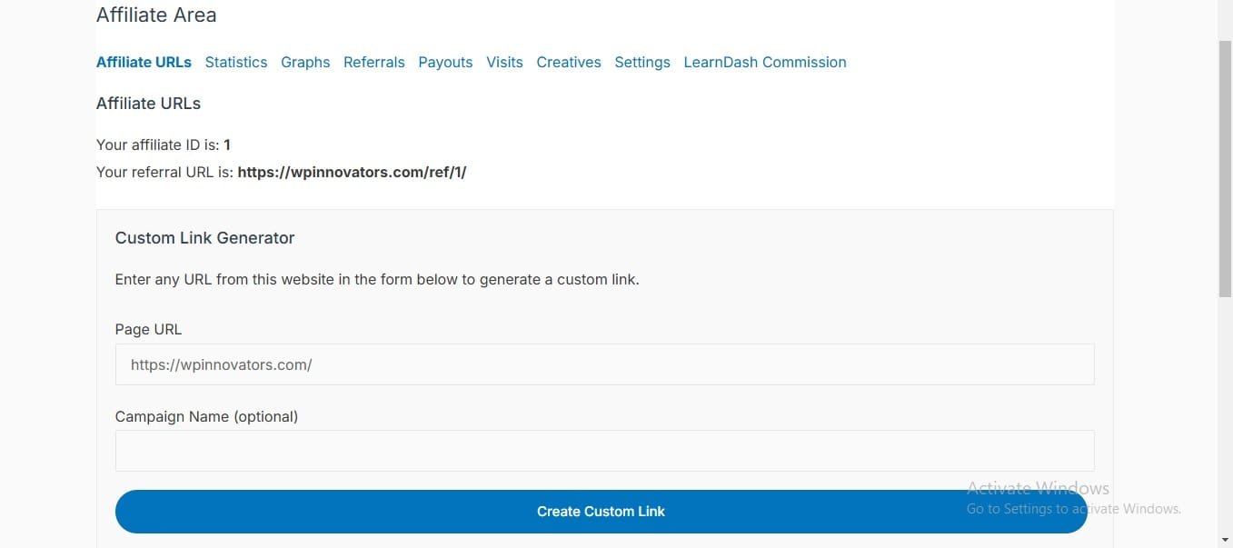 wpinnovators product learndash advanced integration for affiliatewp commission tab on the frontend image wpinnovators product learndash advanced integration for affiliatewp commission tab on the frontend image