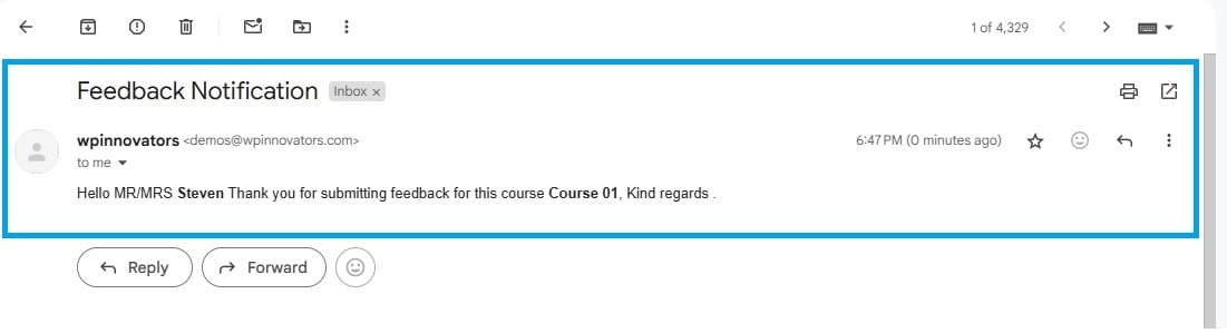 wpinnovators product student feedback for learndash admin email notification image wpinnovators product student feedback for learndash admin email notification image