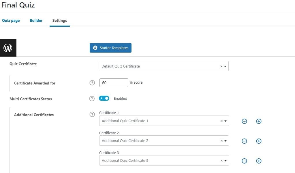 wpinnovators product multi certificates for learndash quiz backend image