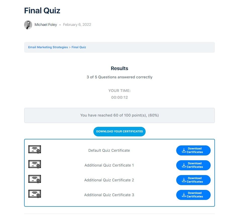 wpinnovators product multi certificates for learndash quiz frontend image